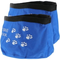 OFFIGAM 2Pcs Travel Dog Water Bowl Foldable Oxford Cloth for Outdoor Pet Use