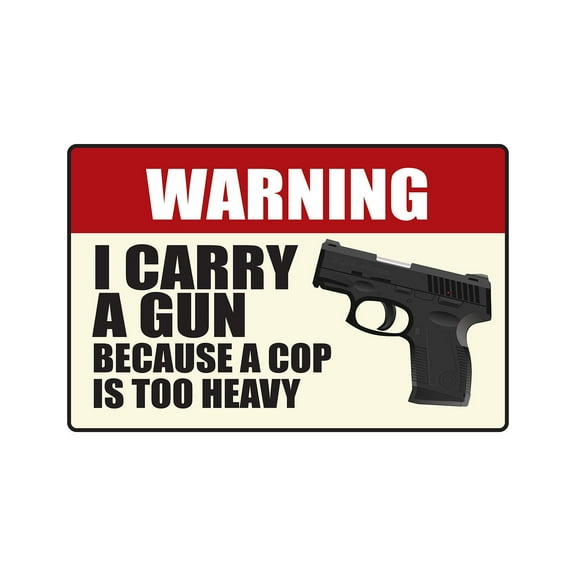 WARNING I CARRY A GUN Decal ammo warning protection | Indoor/Outdoor | 9" Tall