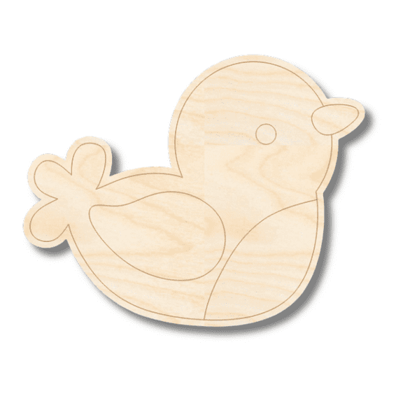 Unfinished Wood Etched Bird Shape 4" / 1/8"