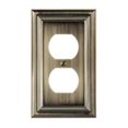 thumbnail image 1 of American Tack Co 6419840 Duplex Plate, Brushed Brass, 1 of 1