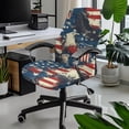 thumbnail image 2 of POLERO Eagle Flag Pattern Computer Desk Chair Protector Cover, Anti Slip Computer Chair Slipcovers Elastic All-in-One Office Chair Cover for Home Office, 2 of 7