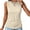 Beige, variant on Homenesgenics Tops Sleeveless Women Sexy Casual Slim Fit Round-Neck Ribbed Sleeveless Solid Cami Tank Tops Shirts