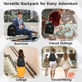 thumbnail image 4 of ONTOP Black Canvas 14inch Laptop Backpack Water Resistant Sturdy Casual Ultra Lightweight Bookbag, 4 of 7