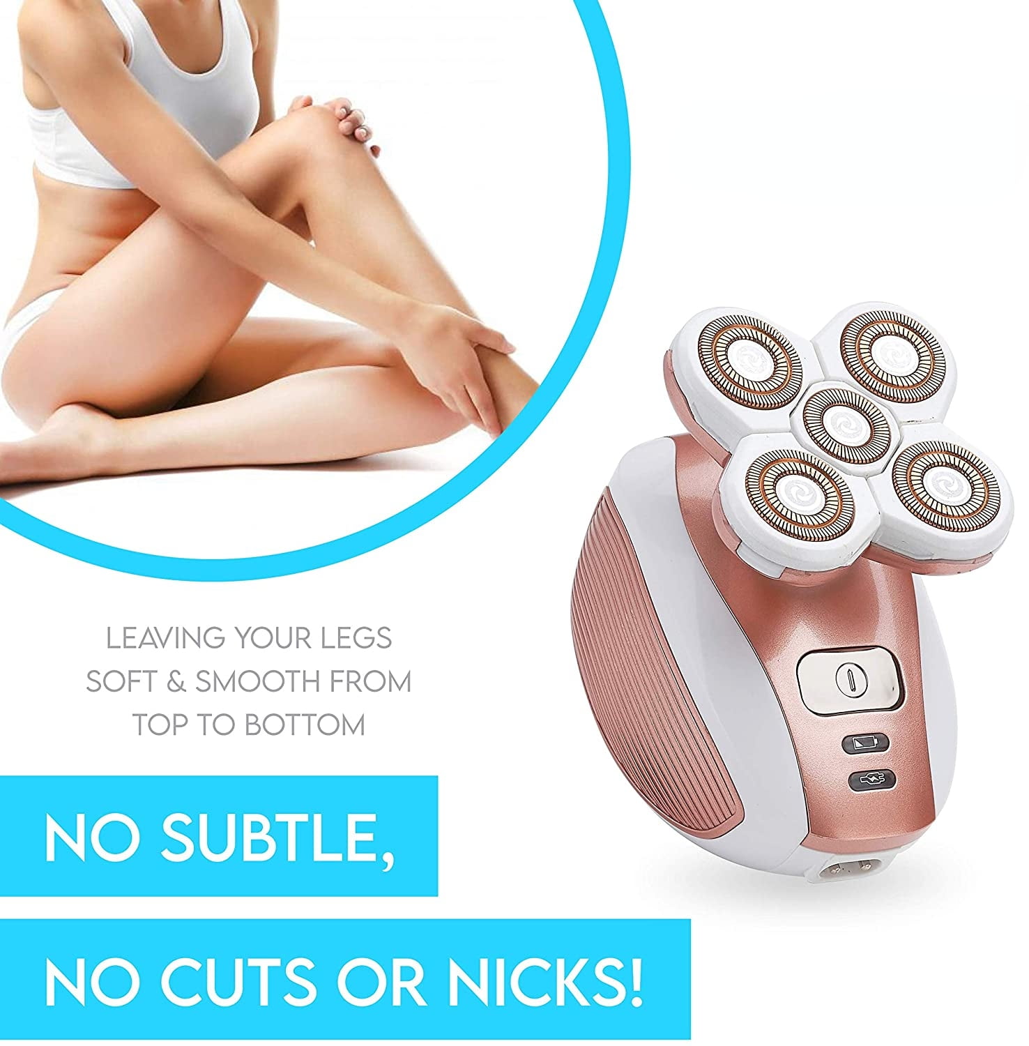 Electric Leg Shaver for Women - Electric Razor Rechargeable Painless Lady Razor for Leg Face Lips Body Underarms Armpit - Female Cordless Bikini Trimmer