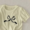 thumbnail image 4 of Viluyesy Girls T-Shirts 7-8T, Crew Neck Bow Graphic Bubble Short Sleeve Summer Cute Casual Tees Green(1-9T), 4 of 4
