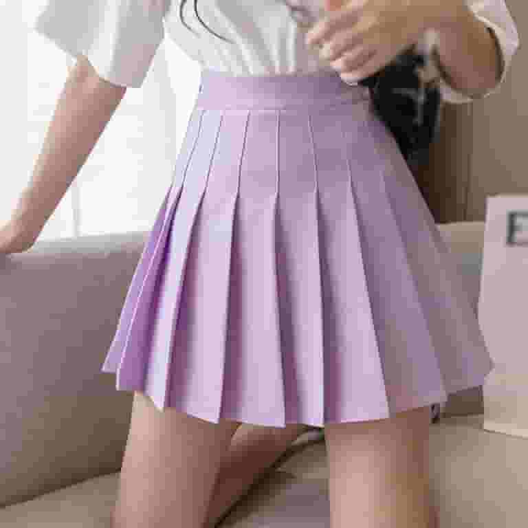 Women Girls High Waist Mini Skater Skirt Flared Casual Women Girls High Waist Mini Skater Skirt Flared Casual