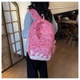 thumbnail image 6 of 3 Piece Backpack Set Hot Pink 15.6 Inch Laptop Bag Waterproof Nylon Large Capacity School Bookbag with Lunch Box Pencil Case Lightweight Travel Daypack, 6 of 6