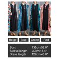 thumbnail image 4 of Vestido suelto de mujer con bolsillos, volantes, cuello en V, manga corta, vestido vintage de vac MABOTO Vestido, 4 of 7