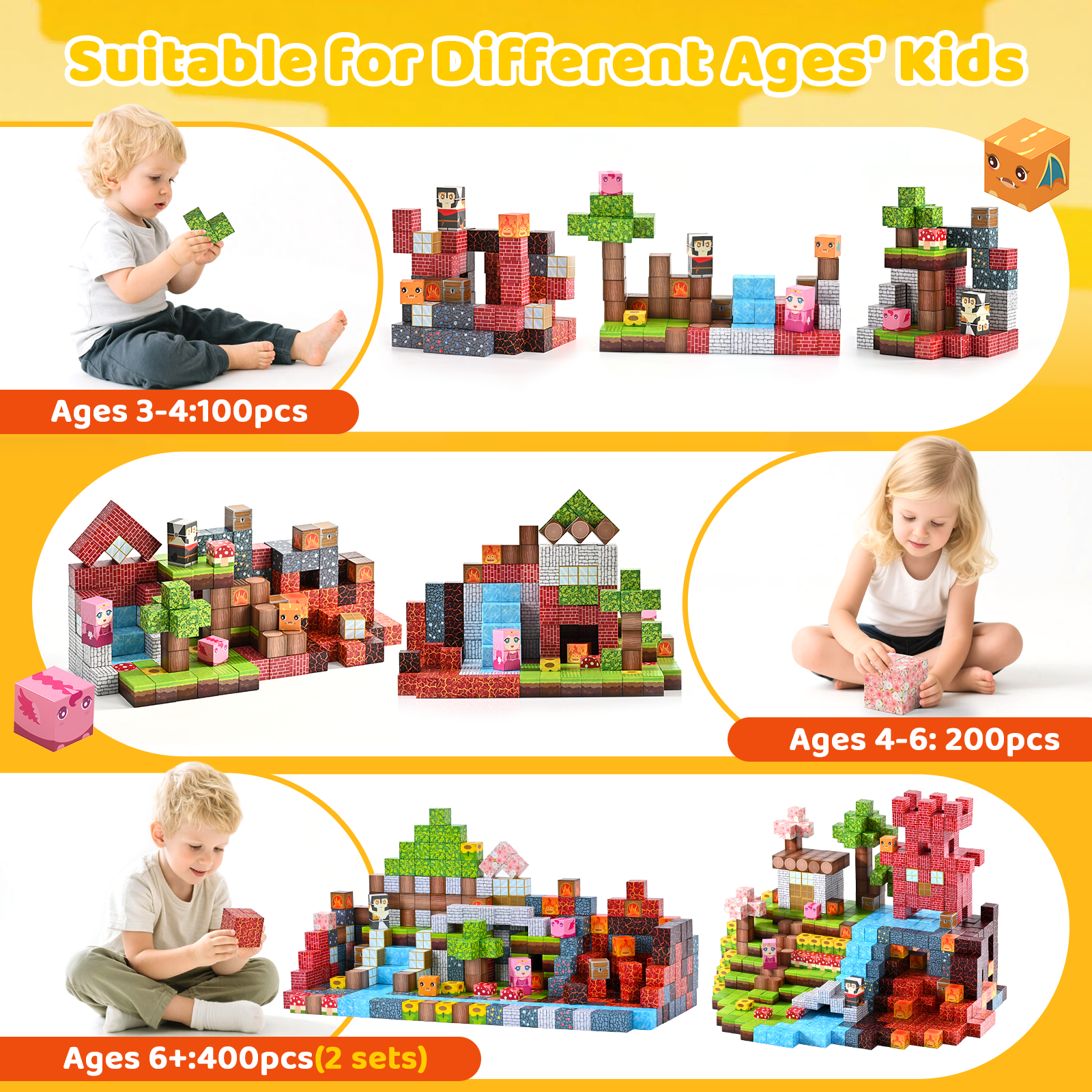 RaceGT 200-Piece Magnetic Building Blocks Set photo 3