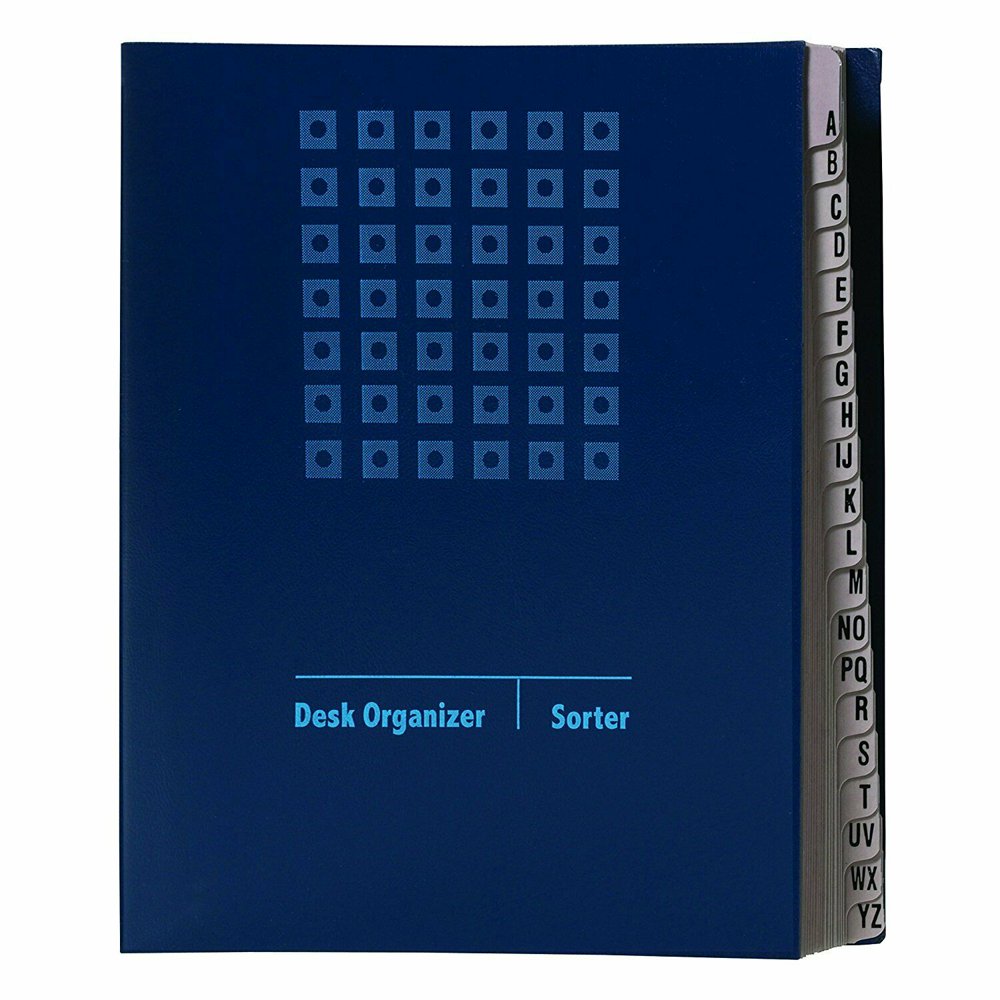 Smead Desk File/Sorter Alphabetic AZ 20 Letter Size Dividers Blue