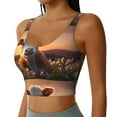 thumbnail image 2 of Honeii Sunset Calf Flower Field patten Workout Crop Tank Top for Women Yoga Tank Tops Athletic Sports Shirts Exercise Undershirts,Sports Bra,Sports vest-Small, 2 of 8