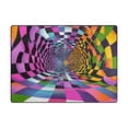 thumbnail image 5 of Yayeee Area Rugs for Living Room 5.2'x4' Non Slip Washable Bedroom Floor Carpet, Green Wavy Plaid, 5 of 5