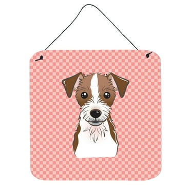 Checkerboard Design with Dog Wall or Door Hanging Prints