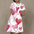 thumbnail image 2 of GERsome Summer Dresses for Girls Beach Party Sundress Short Sleeve Casual Loose T-shirt Dress Size 4-14 Years, 2 of 5