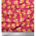 thumbnail image 1 of Soimoi Pink Cotton Poplin Fabric Grandiflora Roses Floral Print Sewing Fabric Yard 42 Inch Wide, 1 of 3
