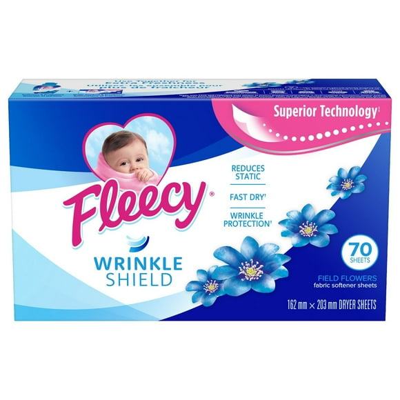 Fleecy Complete Fabric Softener Fabric Sheets Field Flower (Fabric Conditioner), 70 Sheets