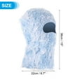 thumbnail image 2 of Uxcell Fuzzy Distressed Balaclava Ski Mask Camo Knitted Full Face Cover for Skiing Motorcycle Riding Blue White, 2 of 6