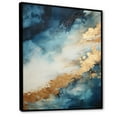 thumbnail image 2 of Designart "Abstract River In White, Blue, And Gold I" Northern Lights Floater Framed Canvas Wall Art, 2 of 5