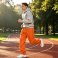 thumbnail image 5 of IYYVV Mens Baggy Sweatpants Baggy Casual Straight Wide Leg Fleece Sweat Pants Athletic Workout Gym Jogger with Pockets Orange 4XL, 5 of 7