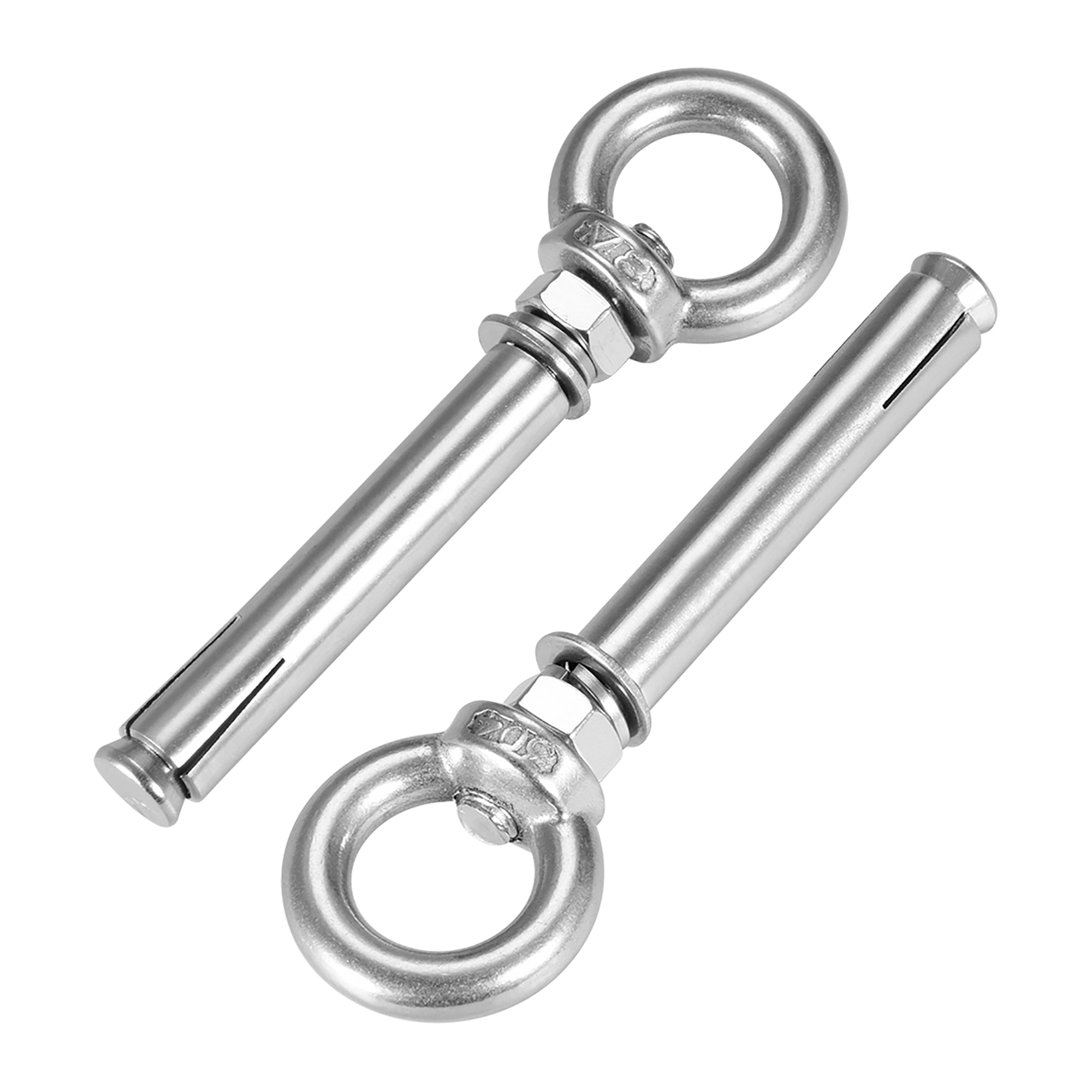 Uxcell M8x100 Expansion Eyebolt Screw Eye Nuts with Ring Anchor Raw