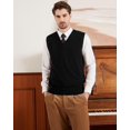 thumbnail image 6 of PUZTLOY Men's Sweater Vest Sleeveless Knitted Pullover Casual Solid Color Relaxed Fit Fall Winter Warm Fashion Tops Knitwear 2025 Black, 6 of 10
