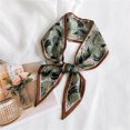 thumbnail image 3 of UJNDER Womens Versatile Cashew Floral Pattern Long Silk-like Scarf for Neckline Hair Tie Wrap and Fashion Decoration Neck Scarf for Women,01_Army Green,One Size, 3 of 3