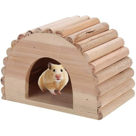 Wooden Hamster House Diy Arch Shaped Small Animal Pet Rats Gerbil Hideout Rat Hideaway Hut Ouse Sugar Glider Huts Syrian Cage Accessories Canada - Diy Hamster Cage Accessories