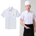 thumbnail image 4 of Short Sleeve Chef Coat Workwear Restaurant Summer Cafes Bakery Uniform L L, 4 of 9