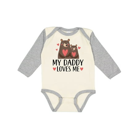 

Inktastic My Daddy Loves Me Bear Gift Baby Boy or Baby Girl Long Sleeve Bodysuit