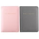 thumbnail image 1 of Funda para pasaporte Frienda Classic de piel sintética gris y rosa, 1 of 7