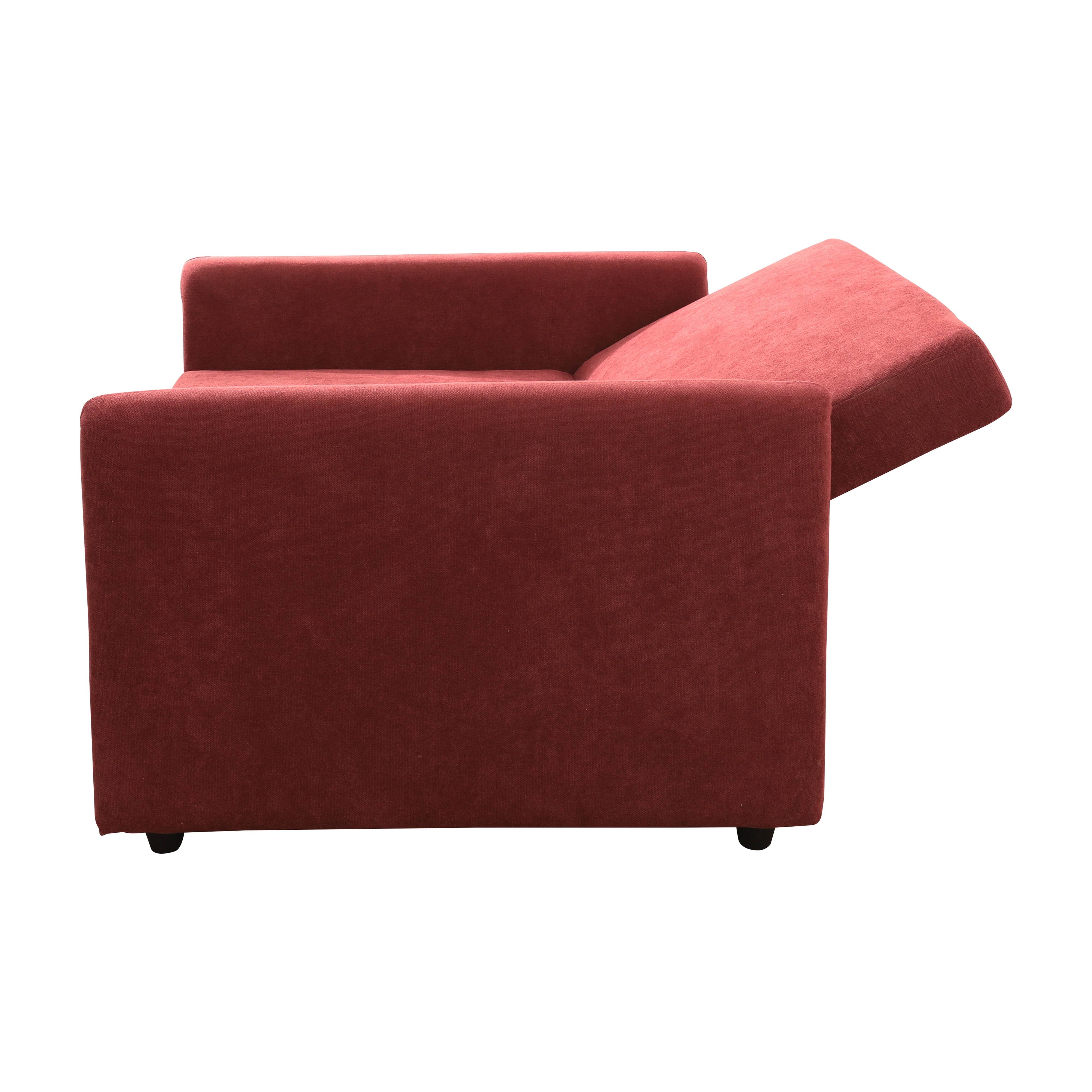 MAYEERTY 36" Modern Upholstered Lint 1-Piece Convertible Sofabed Armchair with Quick-Fold Design for Living Room，Red
