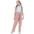 thumbnail image 5 of Rolanko Girl's High-Waisted Cargo Pants: Multiple Pockets, casual daily sports and dancing., 5 of 6