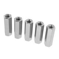 thumbnail image 2 of Hex Connection Nut, Stable Rust Proof 5 Pcs 304 Stainless Steel Sturdy Hex Coupling Nuts  For Installation, 2 of 8