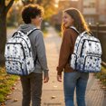 thumbnail image 3 of Chririnla Blue Floral Print Ventilated Padded Soft Shoulder Bookbags with Adjustable Strap Multi-Pocket School Bags, Waterproof 17 Inch Kids Backpack for Sports Elementary, 3 of 10