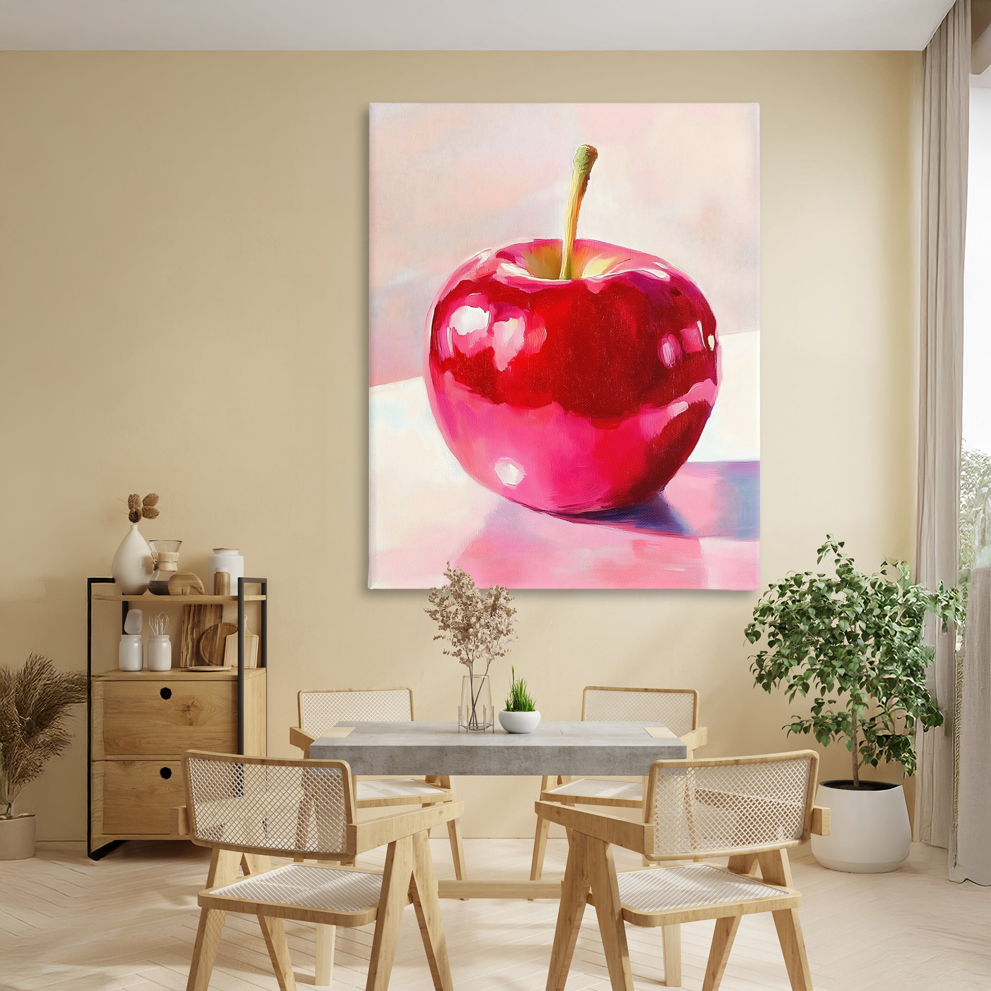 Stupell Industries Shiny Red Apple Reflection Canvas Wall Art, design by The Prints Vibe