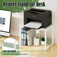 thumbnail image 2 of Printer Stand with Storage for Desk, Desktop Printer Stand Shelf Organzier for Home/Office Heavy Duty Printer Riser Under Desk Small Printer Table for Fax Machine Copier Scanner(White), 2 of 7