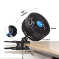 thumbnail image 4 of Yerloa 6‘’ 12V Car Fan Auto Cooling Fan Vehicle Clip Fans, Low Noise 360 Degree Rotating Step-less Speed Car Fans with Adjustable Clip & Cigarette Lighter Plug for Vehicle Truck RV SUV Boat-2026 NEW, 4 of 8