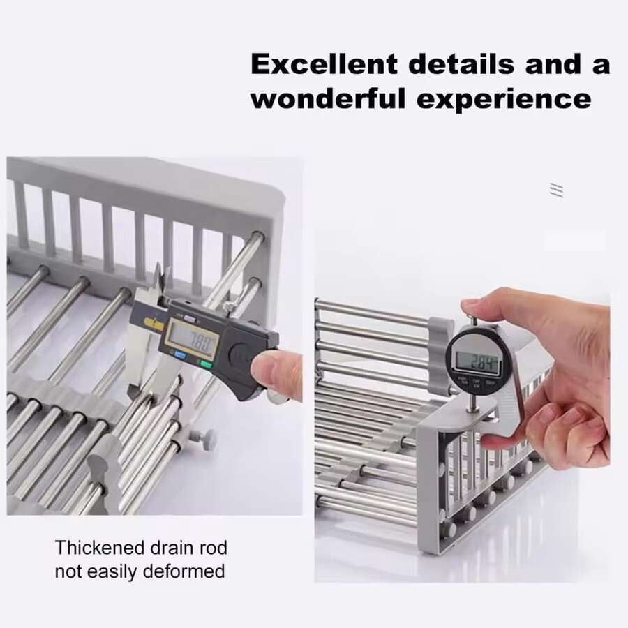 Stainless Steel Telescopic Drainage Basket, Kitchen Drainage Rack, Sink, Household Fruit And Vegetable Washing Basket, Dish Drying Rack