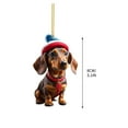 thumbnail image 5 of Fuebueo Christmas Dachshund Dog Tree Decorations 2 Pcs Cute 2D Acrylic Hanging Ornament, Flat Funny Sausage Dog for Car Home Holiday Party Wall Gifts, 5 of 5