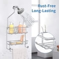 thumbnail image 6 of Linqz 2-Tier Hanging Shower Caddy Over Shower Head, Bathroom Storage Organizer with 10 Hooks & Towel Bar, Rustproof Stainless Steel, Chrome Finish, 6 of 6
