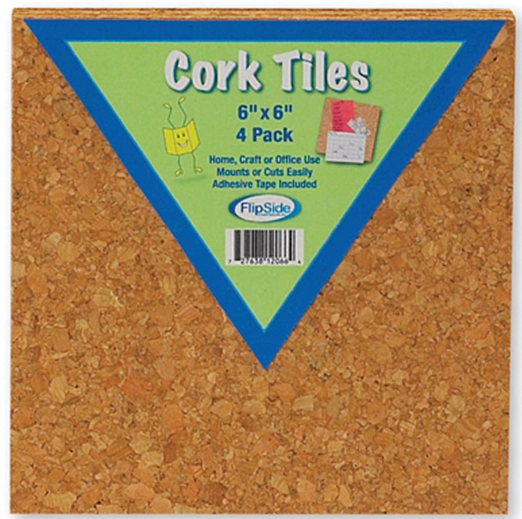 Cork Tiles, 6" x 6", Set of 4 Bundle of 5