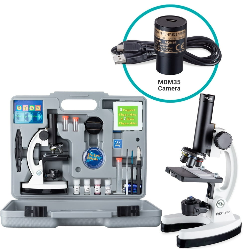Iqcrew By Amscope Kids Deluxe Stem All Metal Portable Microscope With