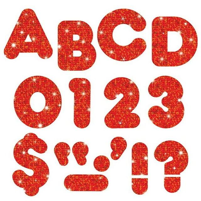 Trend Enterprises T-507-3 Lettres Prêtes 2 Po. Décontracté, Rouge Étincelant - Lot de 3