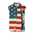 thumbnail image 3 of Mens American Flag Shirt 4th of July Tank for Men Independence Day Tank Top Men's Printing Button Casual Turndown Collar Tank Top, 3 of 4
