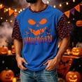thumbnail image 4 of DORKASM Mens Halloween Shirts Short Sleeve Ghost Graphic Comfy Pullover Round Neck Spooky Skeleton 2026 Tshirt Funny Print Vacation Causal Blouse Blue S, 4 of 7