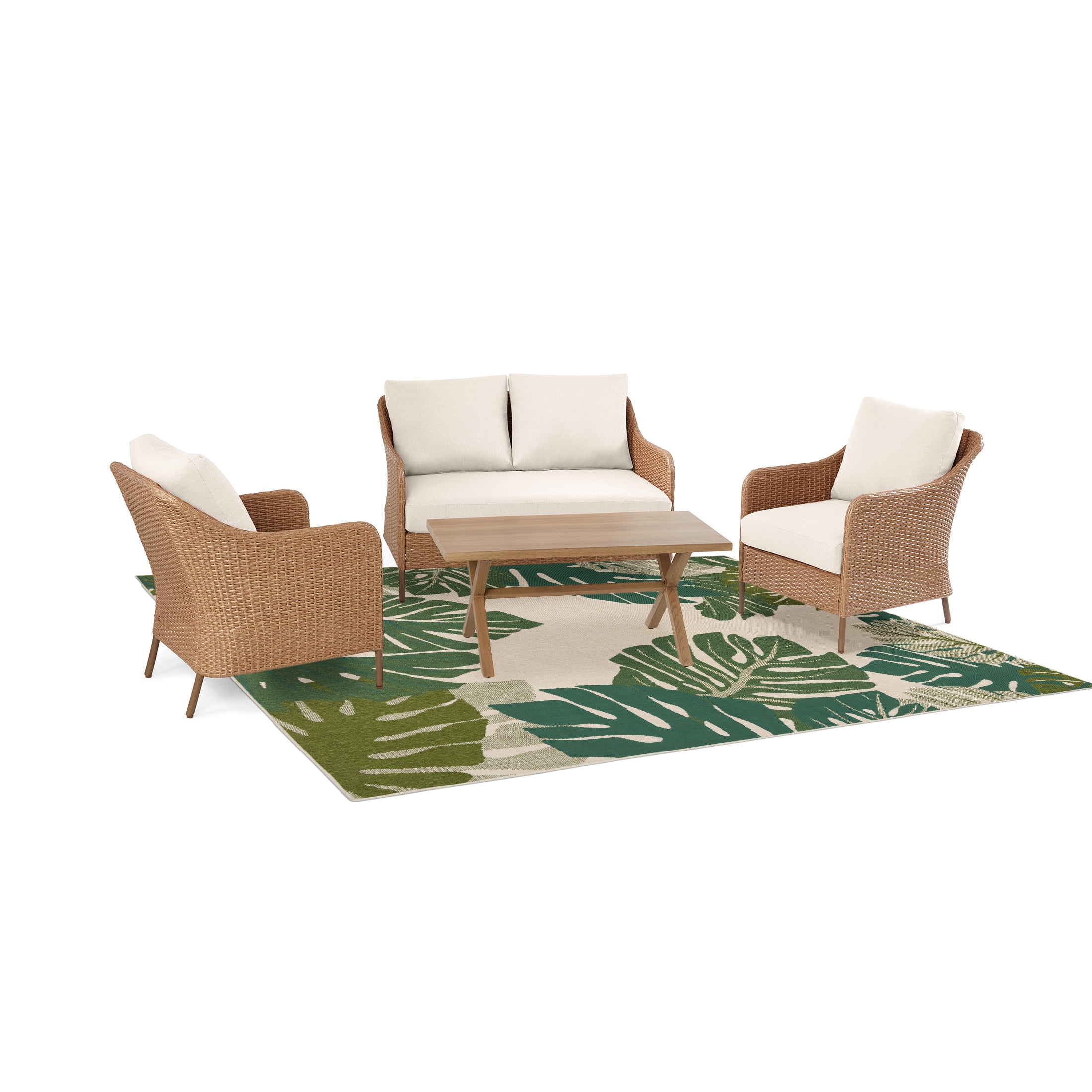 Mainstays Monstera Palm Outdoor Rug, 7'x10'