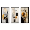 thumbnail image 2 of Designart "Retro Possibility Circular Energy II" Modern Geometric Framed Wall Art Set Of 3 - Yellow Abstract Geometric Frame Gallery Wall Set For Home Decor, 2 of 6