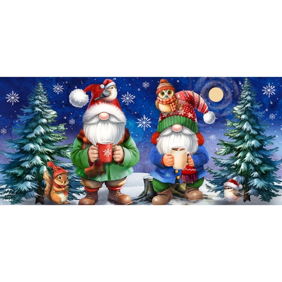 Briarwood Lane Winter Christmas Warm Wishes Gnomes Mini Mat 22x10 Indoor Outdoor For Christmas Doormat