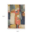 thumbnail image 3 of HomeRoots 575468 3 x 5 ft. Abstract Rectangle Area Rug with Fringe, Beige, Yellow & Pink, 3 of 5