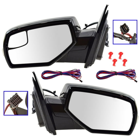 TRQ Mirror Power Heated LED Signal Marker Light Black Pair for GM Pickup MRA08611 Fits select: 2014-2017 CHEVROLET SILVERADO, 2014-2017 GMC SIERRA